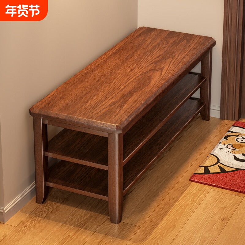 全实木换鞋凳家用门口入户可坐鞋柜坐凳一体进门鞋架免安装穿鞋凳