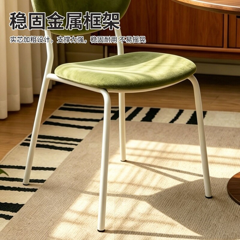 北欧餐椅家用现代简约可叠放靠背椅子小户型客厅餐桌椅轻奢休闲椅