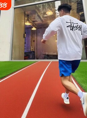 潮牌斯图西Stu长袖t恤骰子男女重磅上衣秋冬运动纯棉黑色跑步白色