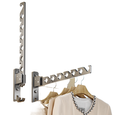 免打孔折叠晾衣架壁挂隐形收缩凉衣杆室内外伸缩家用宿舍阳台晒被