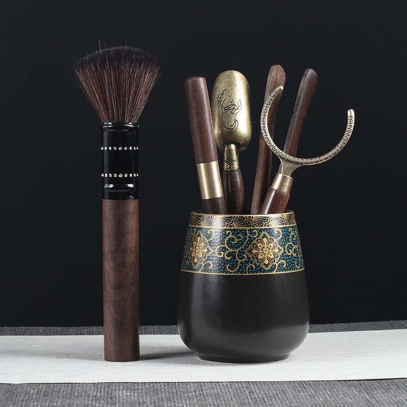 高档陶瓷紫砂功夫茶具配件茶道六君子套装泡茶工具组合茶刀家用