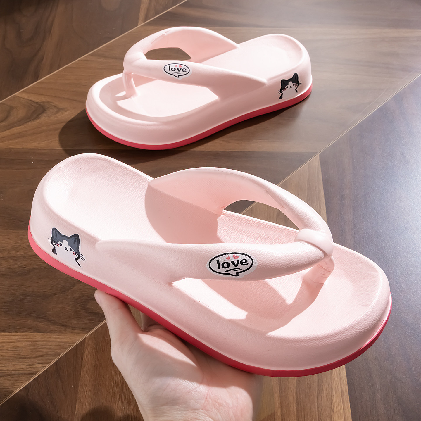 2026夏季新款女士外穿人字拖女海边度假沙滩凉拖鞋供凉鞋红色白色