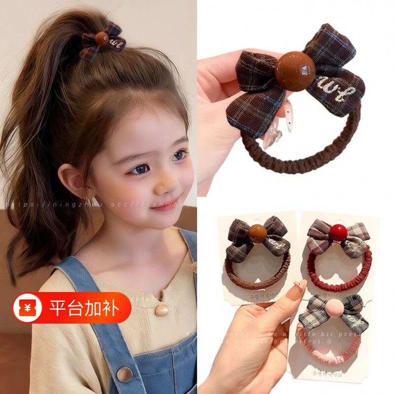 儿童发绳头绳发圈女童头花蝴蝶结发箍头箍扎头发皮筋不伤发通勤