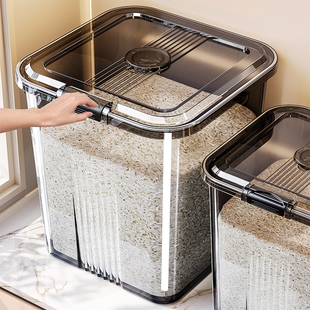 米桶家用密封防虫防潮面粉容器食品级储米缸装米大米翻盖透明杂粮