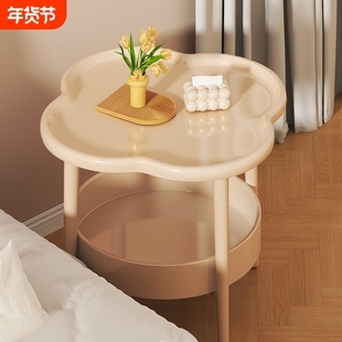 简易床头柜小型现代简约奶油风家用卧室床边小桌子置物架边几柜子