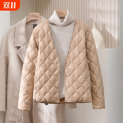 户外大衣内搭95白鸭绒轻薄内胆羽绒服女短款薄款修身秋冬内穿女款