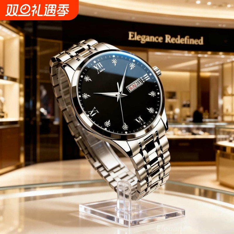 老人手表男士爸爸女款情侣表防水老年人学生石英表男款非机械表礼