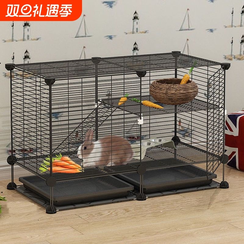 兔子笼子养殖笼家用兔笼子特大号清仓双层宠物自动清粪兔窝屋别墅