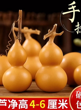 天然手捻小葫芦文玩带龙头胖墩把玩精品野生胡芦迷你家居客厅摆件