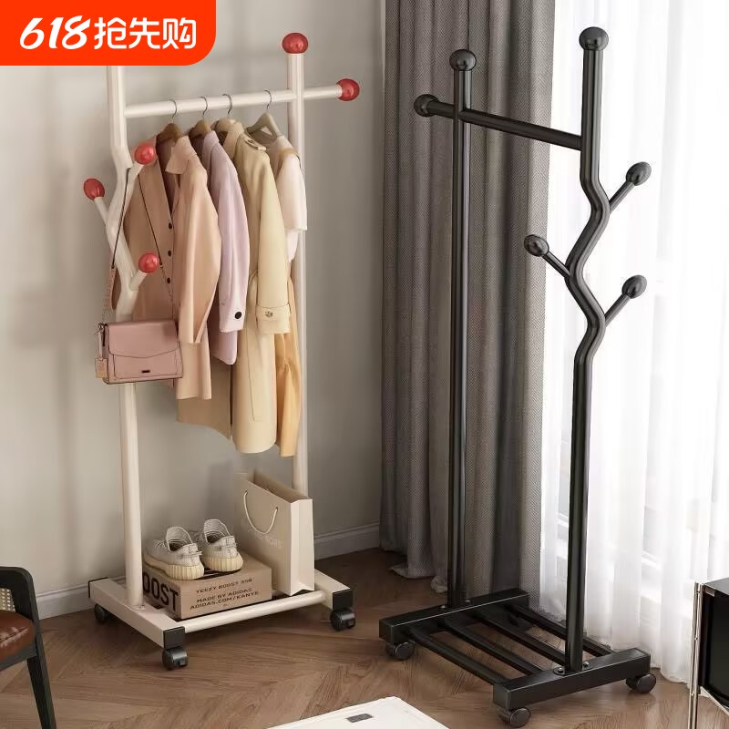 移动挂衣架晾晒卧室落地立式衣帽架房间床尾放衣服置物架2026新款