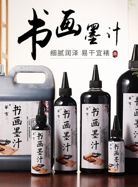 PenHave/笔有毛笔墨汁黑色书法练字美术绘画专用速干防水国画山水练习创作弹线书画精制浓稠无异味官方旗舰店