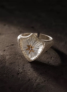 星芒秘境立体切割盾牌戒指