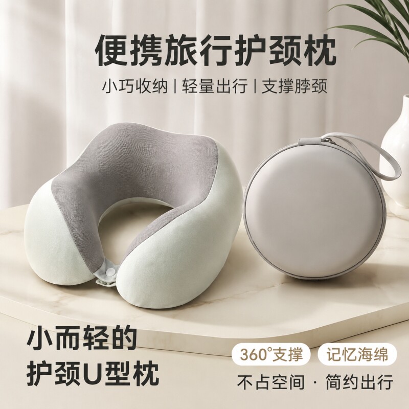 记忆棉型枕旅行护颈枕飞机睡觉枕头脖枕脖子靠枕便携办公室形枕
