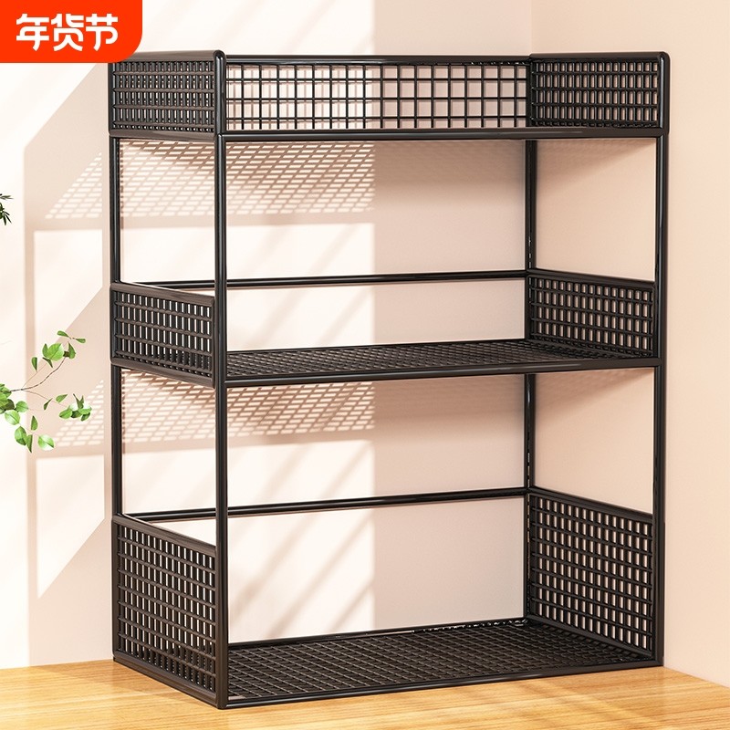 书架书桌收纳置物架多层小书柜桌上分层整理神器落地桌面两层铁艺,住宅家具,书架,淘宝优惠券,粉丝福利购,淘宝优惠卷