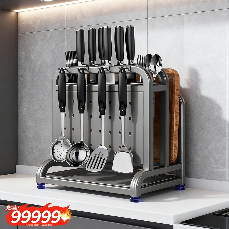 放菜板刀架厨房多功能置物架2025新款厨房筷子勺子收纳架菜刀架
