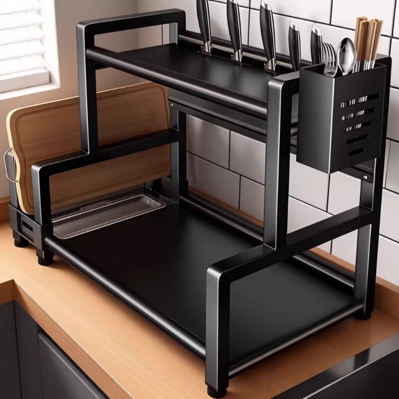厨房置物架筷子刀架台面调味品油盐酱醋收纳架子多层调料架储物架