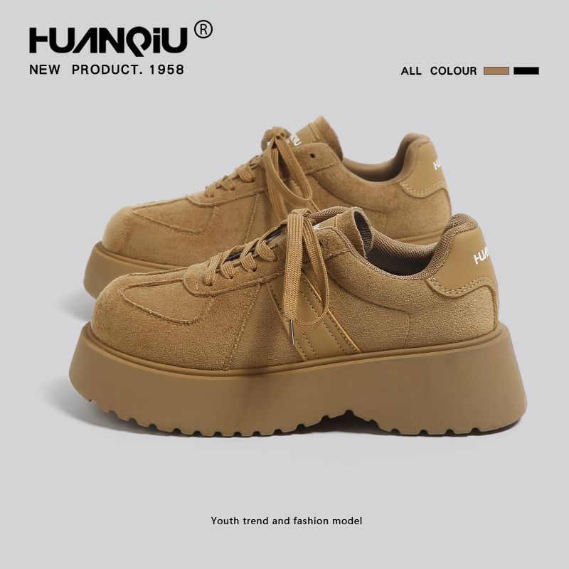 环球巨好看厚底德训鞋女2025新款冬季超火增高百搭松糕休闲勃肯鞋