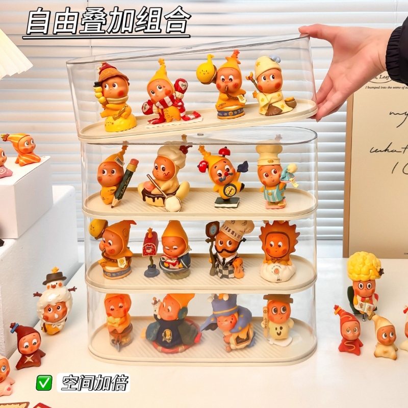 星星人手办盲盒收纳展示架盒适用PPMT手办亚克力防尘柜透明