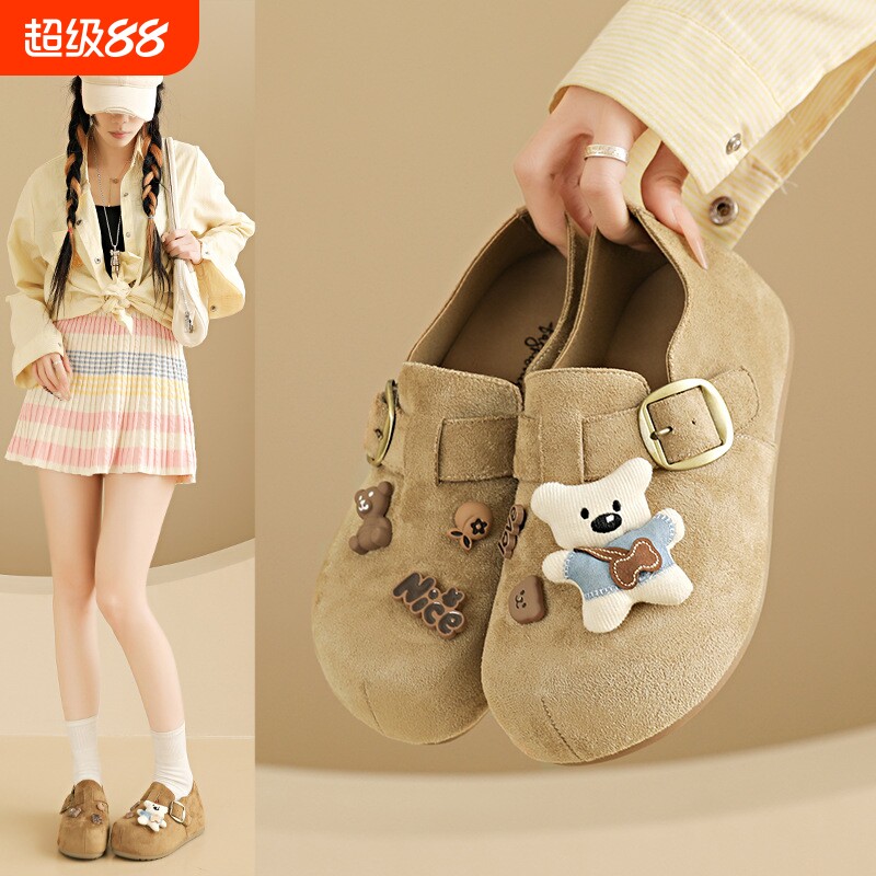 2026春季新款勃肯鞋ins可爱女学生懒人一脚蹬全托休闲鞋街拍Y