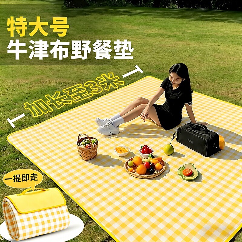 加厚野餐垫防潮垫户外地垫便携户外露营野炊防水春游帐篷草坪坐垫