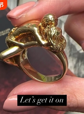 “行动中”vintage法国情侣中古戒指艺术小众创意独特个性食指戒