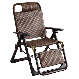 藤椅藤编织折叠午休躺椅午睡家用办公室外成人靠背休闲单人懒椅子