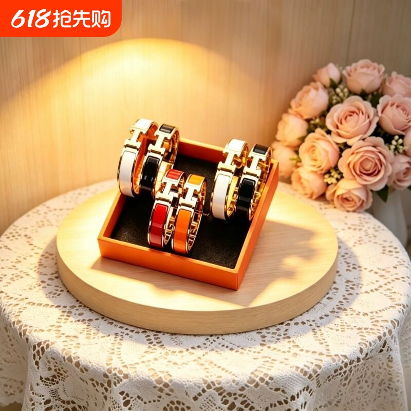 H珐琅手镯送女生闺蜜生日礼物送女朋友礼物不掉色情侣手环饰品