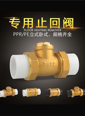 PE止回阀PPR铜卧立式双活接单向阀逆止自来水管表4/6分DN20/25/32