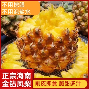 海南金钻凤梨新鲜水果香水菠萝手撕凤梨17号超甜热带凤梨树上熟