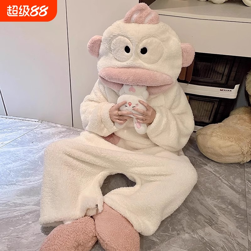 可爱搞怪大嘴丑鱼睡袍