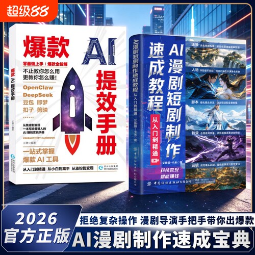 AI漫剧短剧制作速成教程生图剪辑从入门到实战ai漫剧教程书ai漫剧创作指南短视频剧生成剧本分镜操作实操全流程一本通变现零基础