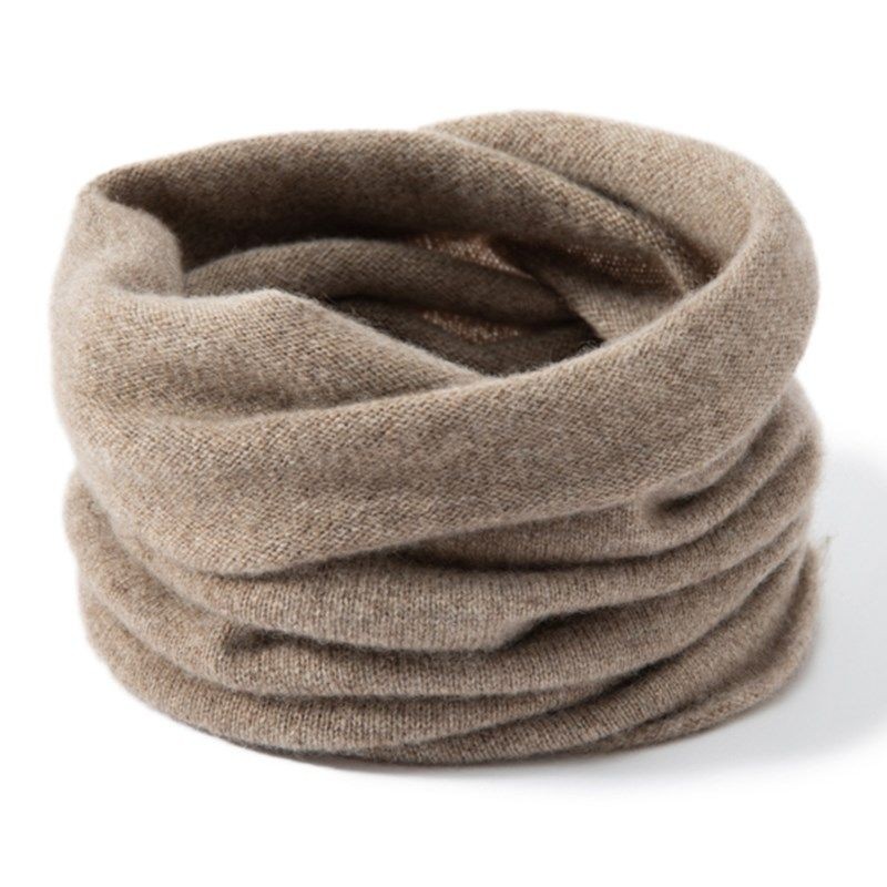 内蒙古100%纯山羊绒脖套冬季保暖护颈围脖针织男女士同款围灰色