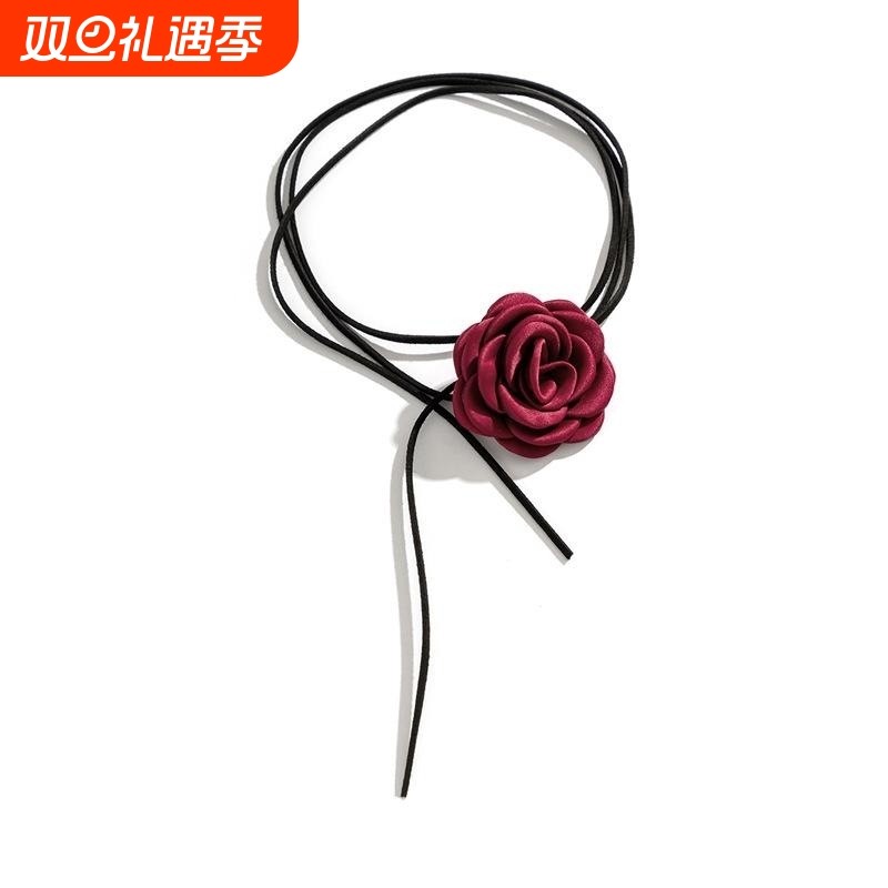 高级森系头饰绑带花朵飘带新娘配饰网红手工脖子项链发带锁骨链