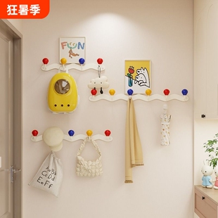 玄关进门挂钩挂衣钩挂衣架墙上壁挂卧室免打孔入户门后钥匙包包架