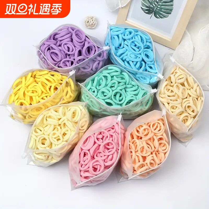 彩色发绳女高弹力不伤发头绳成人无痕皮套耐用橡皮筋简约百搭发圈