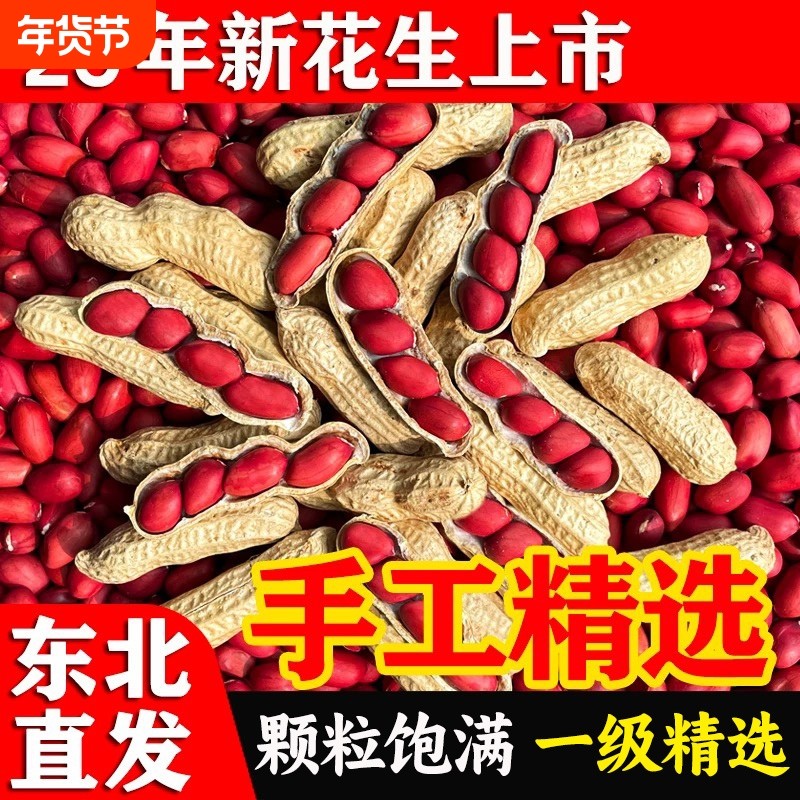 东北红皮生花生米2025年新货黑龙江四粒红衣花生仁农家新花生健康