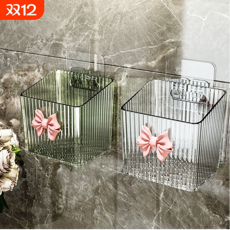 卫生间置物架浴室洗漱台收纳架免打孔洗脸巾收纳盒挂墙上架子干净