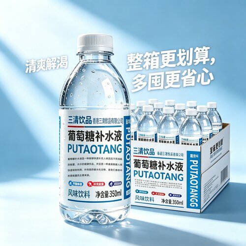 整箱批发价葡萄糖补水液补充补水解渴饮料350ml瓶装运动体考优惠
