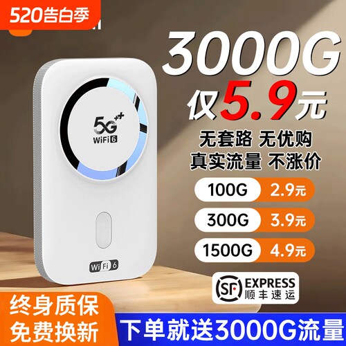 2026款智能wifi新款无线移动官方正品网络高品质宽带无限速wi-fi6便携式上网卡车载插卡路由器全国流量