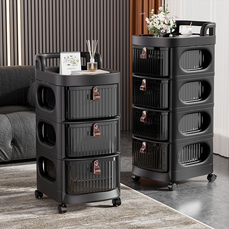 收纳小推车桌下化妆品护肤品收纳落地居家整理柜可移动多层储物柜