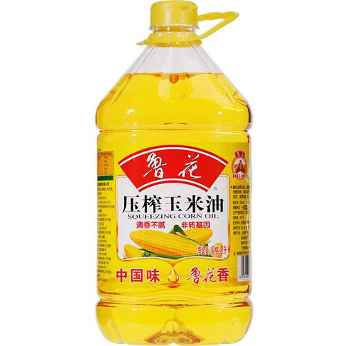 鲁花香飘鲁花玉米油九州玉米油压榨非转基因家用食用油5L桶装