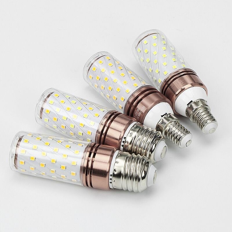 节能超亮led灯泡家用室内水晶吊灯三色变光e27大螺口新品玉米灯