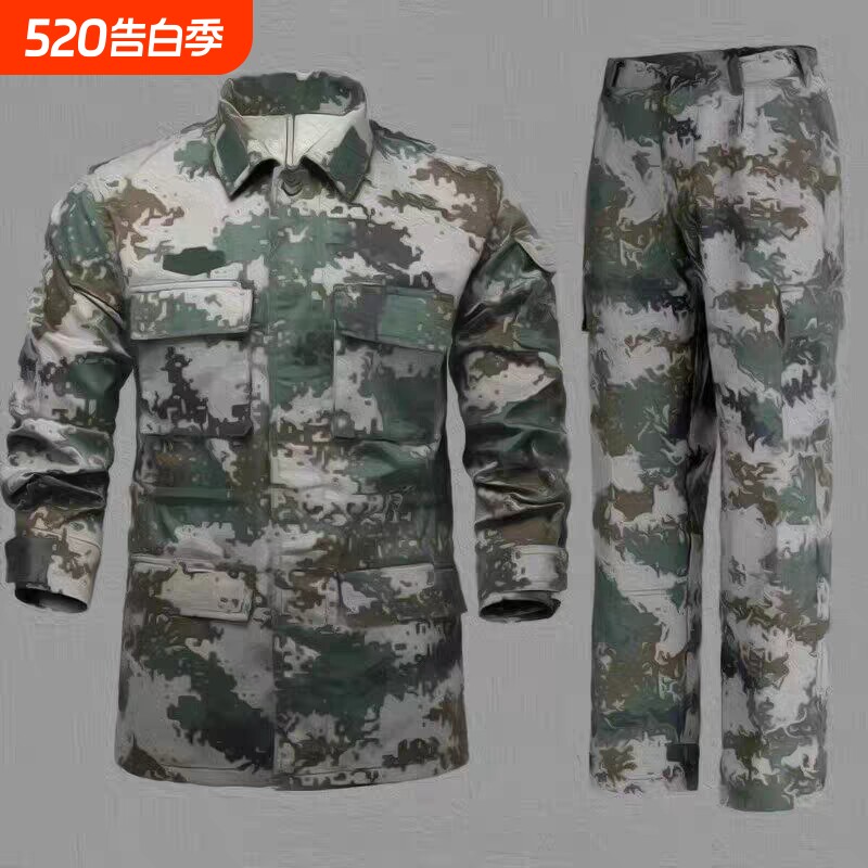 迷彩军训服套装教官服装男女夏秋季初高中绿色迷彩服耐磨军训批发