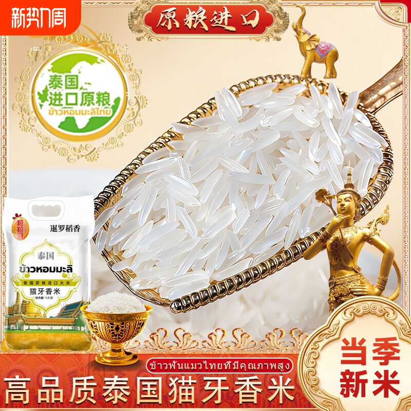 泰粮猫牙香米新米泰国进口长粒香米象牙米米香大米10斤装优质新货