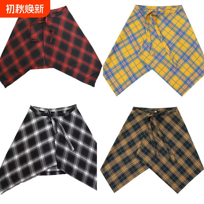 一片式屁屁帘格子裙摆叠穿神器图片