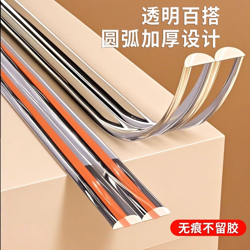 自粘防撞条条幼儿园透明硅胶无痕阳角墙角护角橡胶窗台桌边软包图片