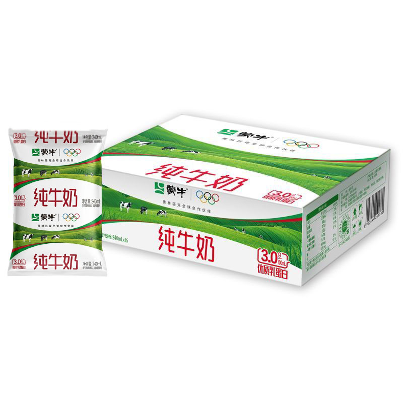 蒙牛纯牛奶240ml*16袋装咖啡伴侣图片