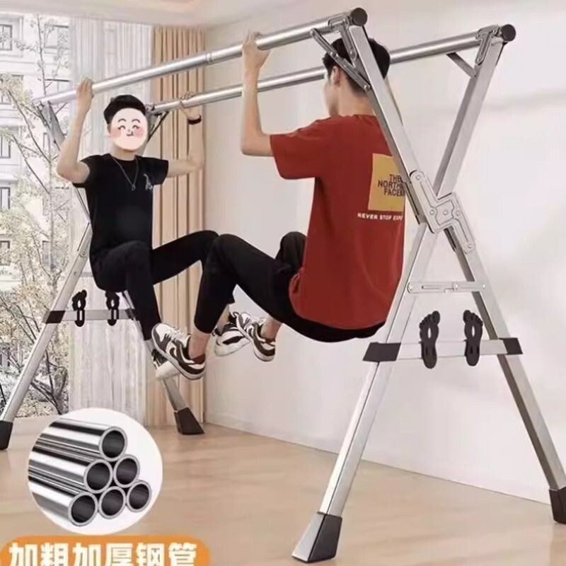 折叠晾衣架落地晒衣架阳台挂衣架X型晾衣杆卧室室内伸缩钢管被子