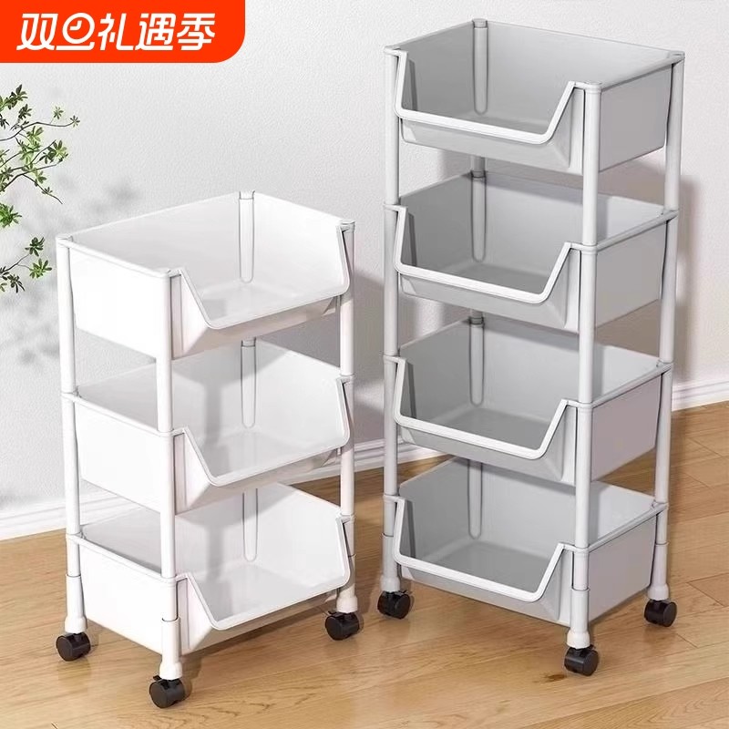 小推车置物架落地厨房移动零食多层床头收纳储物架玩具蔬菜多功能