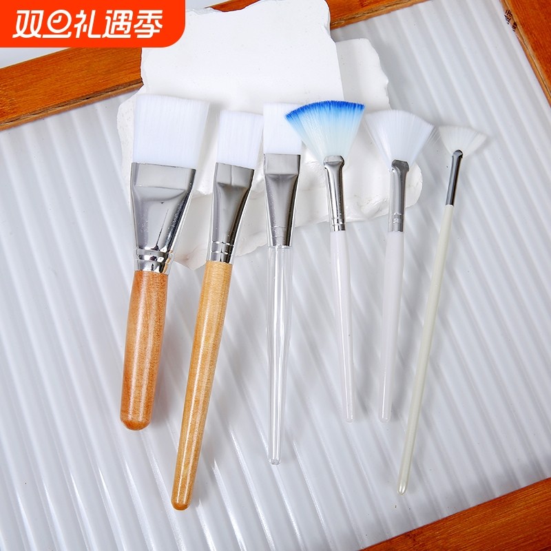 果酸焕肤原液精华刷省水扇形木柄软毛水疗美容院软膜面膜刷化妆刷